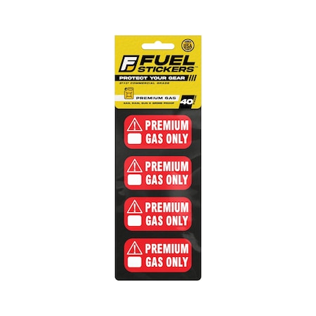 Fuel Stickers Premium Gas Only Sticker, High Octane Warning Label 91, 93 octane: Hvy-Dty, 2''x1'', 40PK Z-2X1PGO-40PK